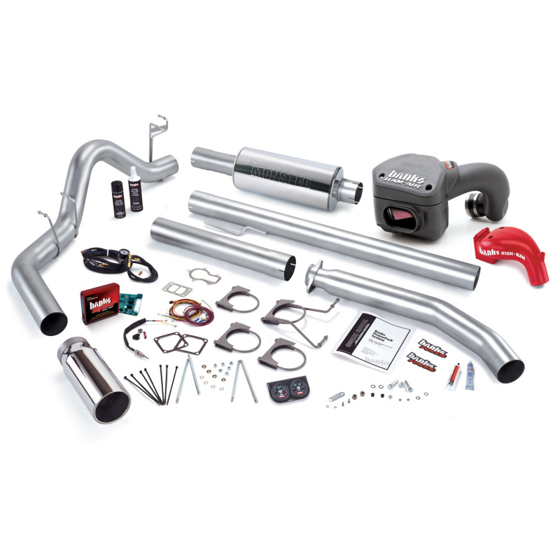 Dodge Pickup Performance Exhaust - Banks Power - PowerPack Bundle - SS Single Exhaust - Chrome - 2002